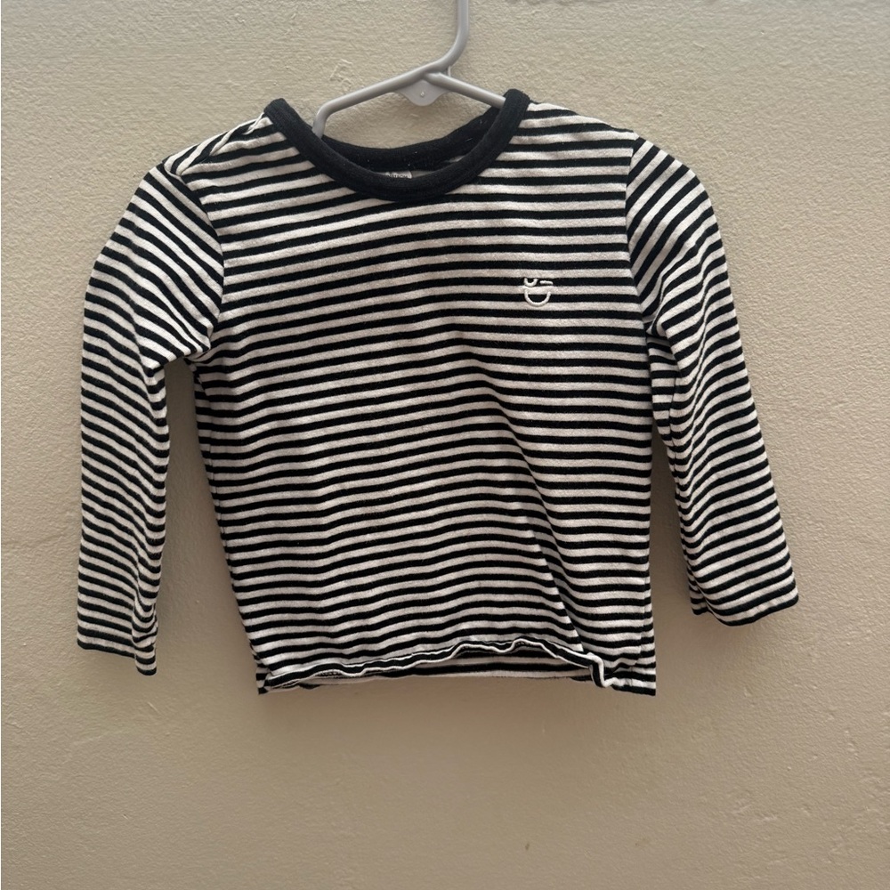 Nordstrom Black and White Striped Long-Sleeve Kids Tee